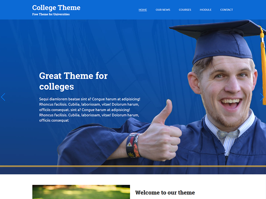 College theme screenshot
