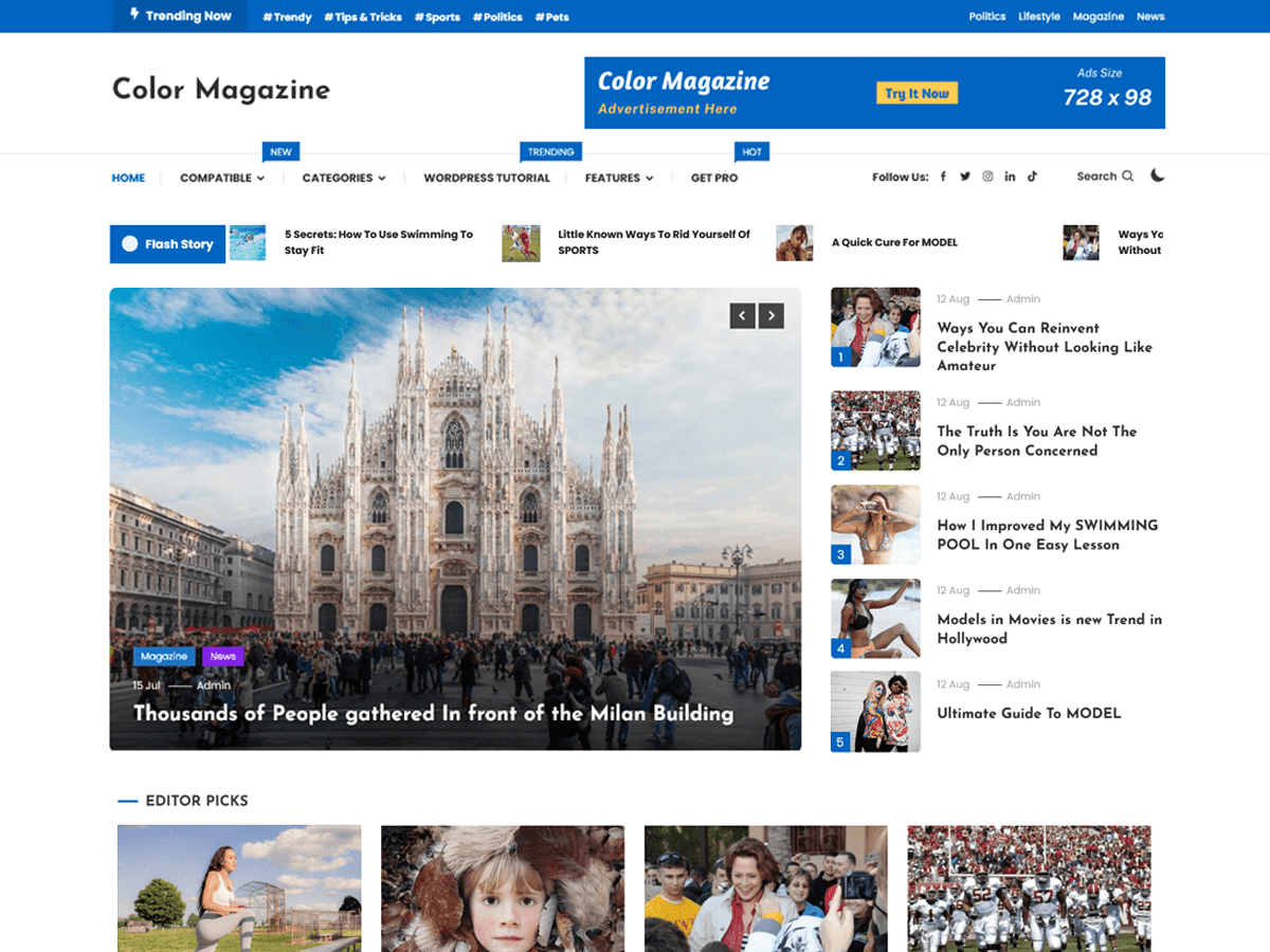 Color Magazine theme screenshot