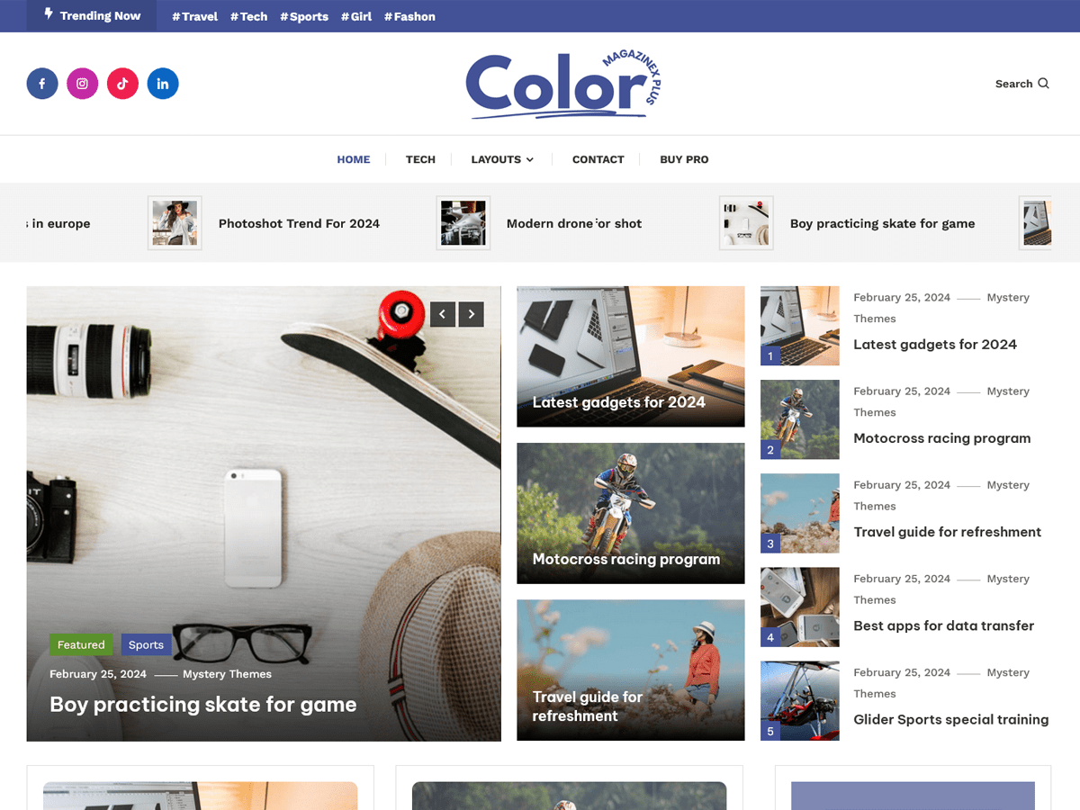 Color Magazinex Plus theme screenshot