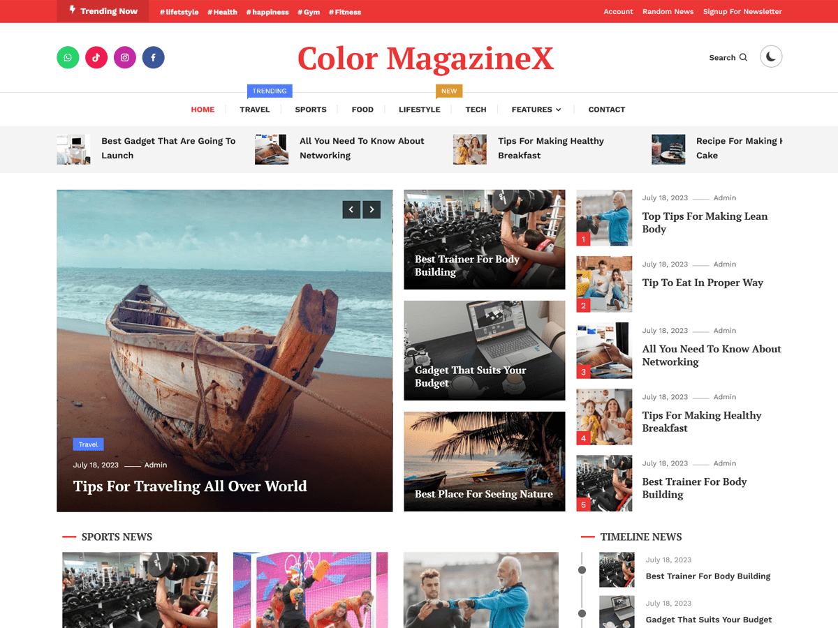 Color MagazineX theme screenshot