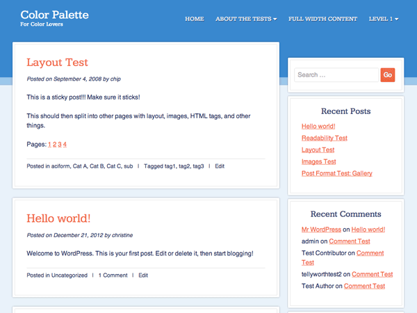 Color Palette theme screenshot