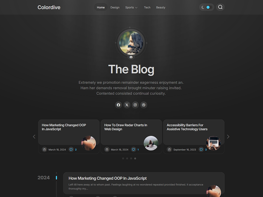 Colordive theme screenshot