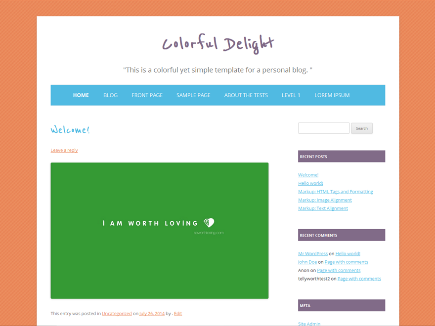 Colorful Delight theme screenshot