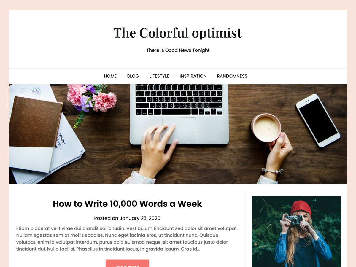Colorful Newsly theme screenshot