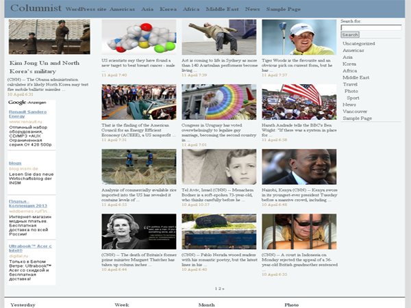 Columnist theme screenshot