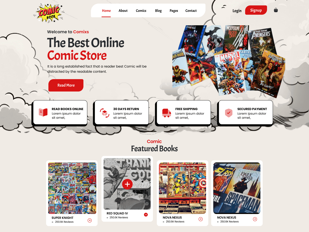 Comic Book Store theme screenshot