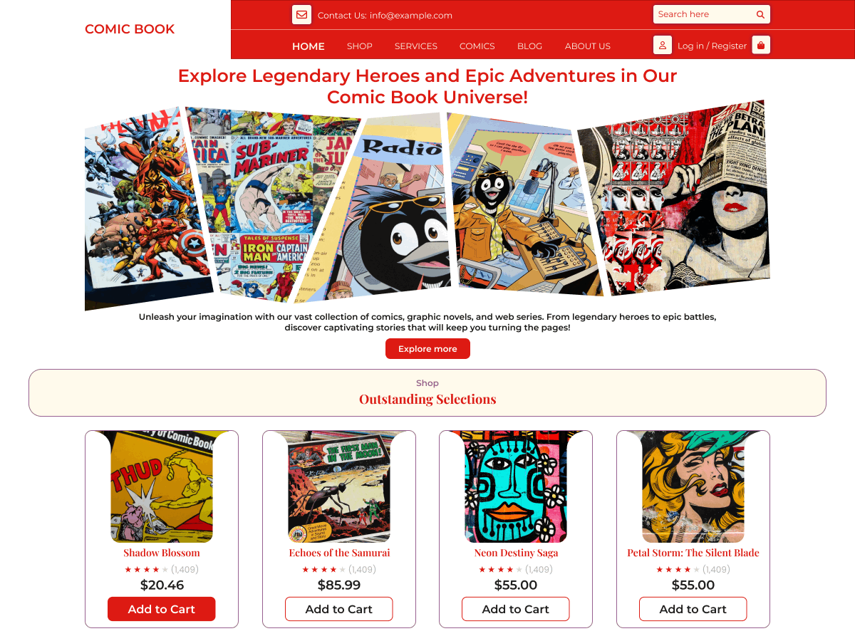 Comic ebook theme screenshot