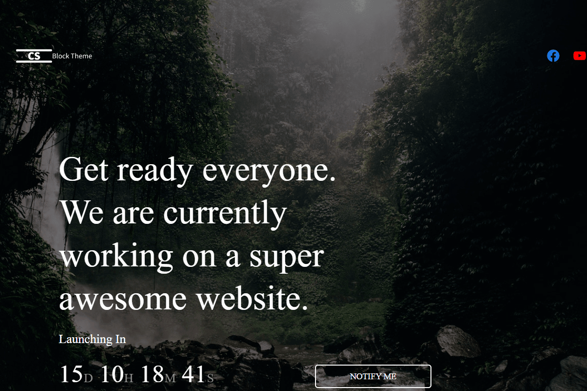 Coming Soon Block theme screenshot