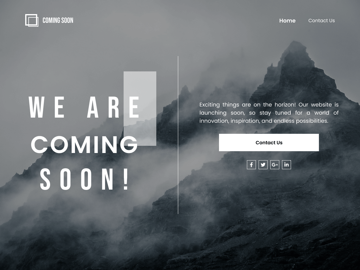 Coming Soon Shortly theme screenshot