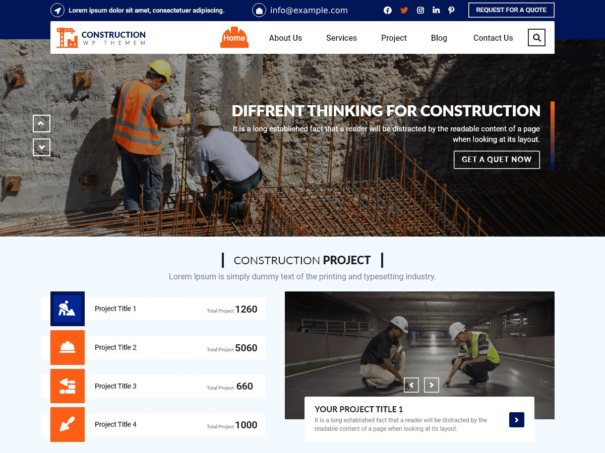 Commercial Construction theme screenshot
