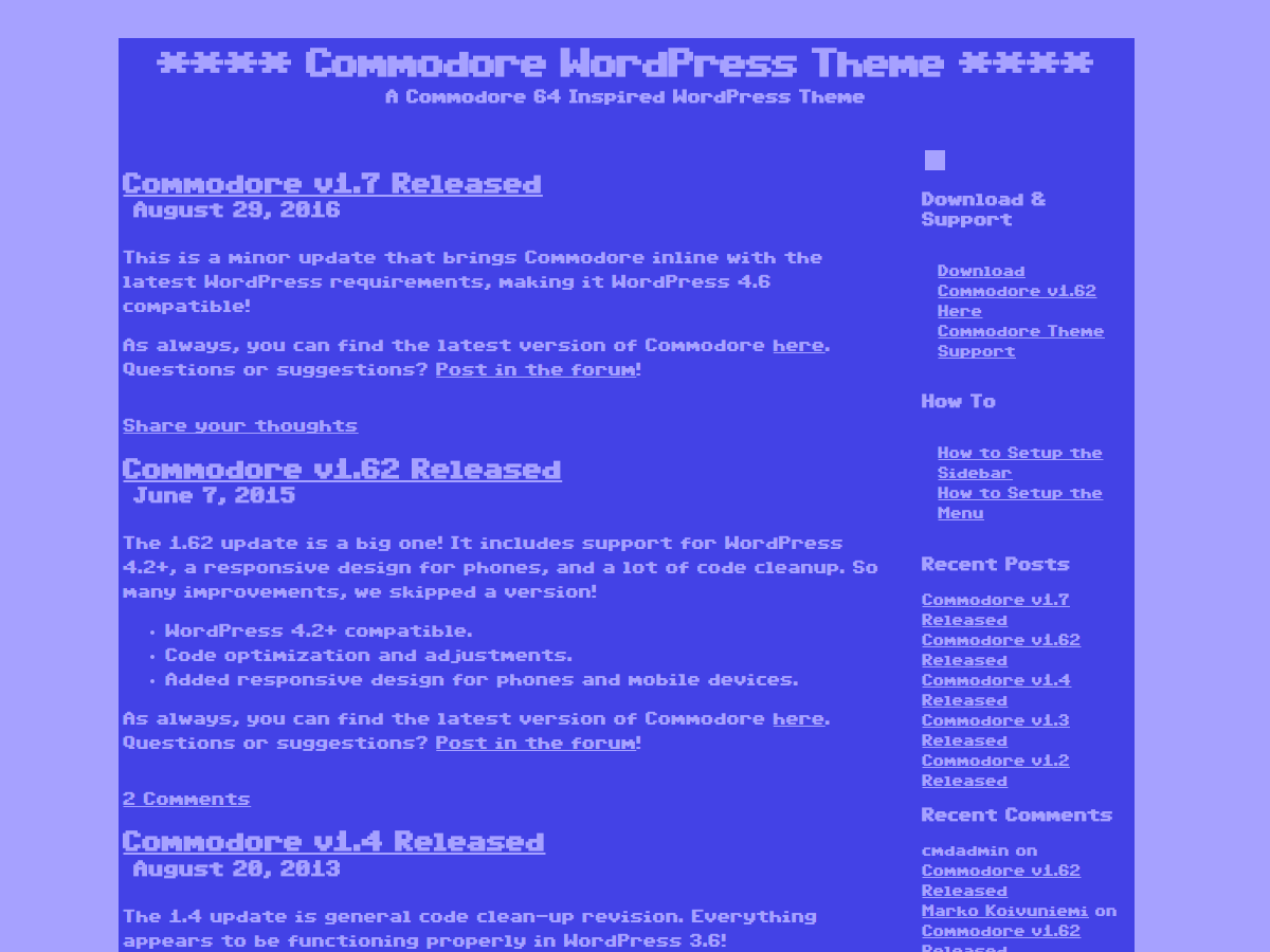 Commodore theme screenshot
