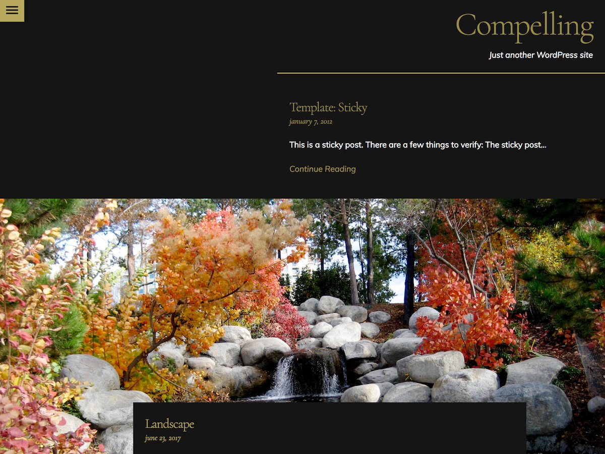 Compelling theme screenshot