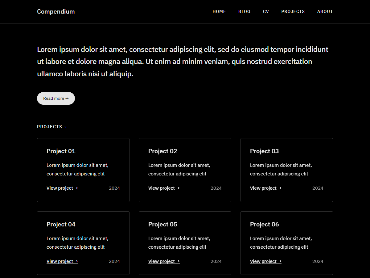 Compendium theme screenshot