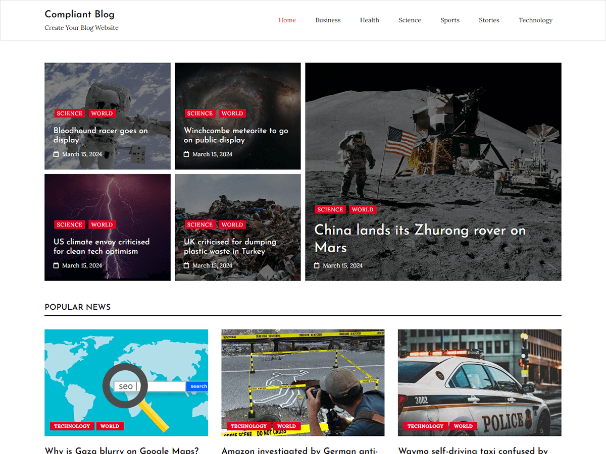 Compliant Blog theme screenshot