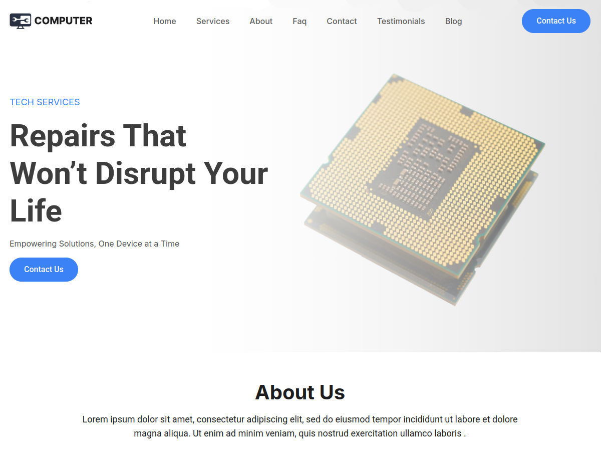 Computer Repair Elementor theme screenshot