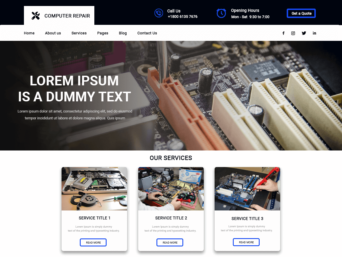 Computer Repair Shop theme screenshot