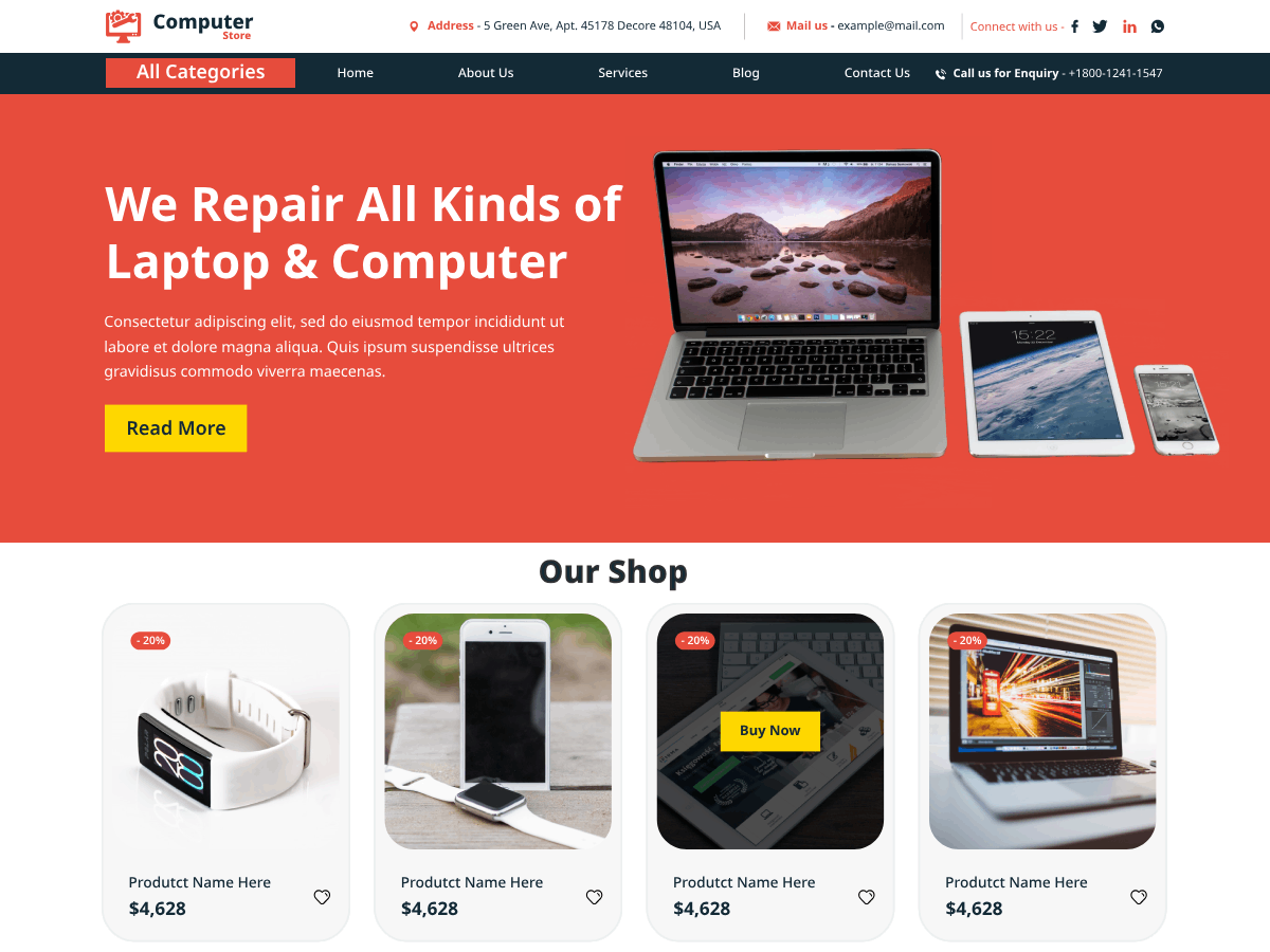 Computer Repair Store theme screenshot