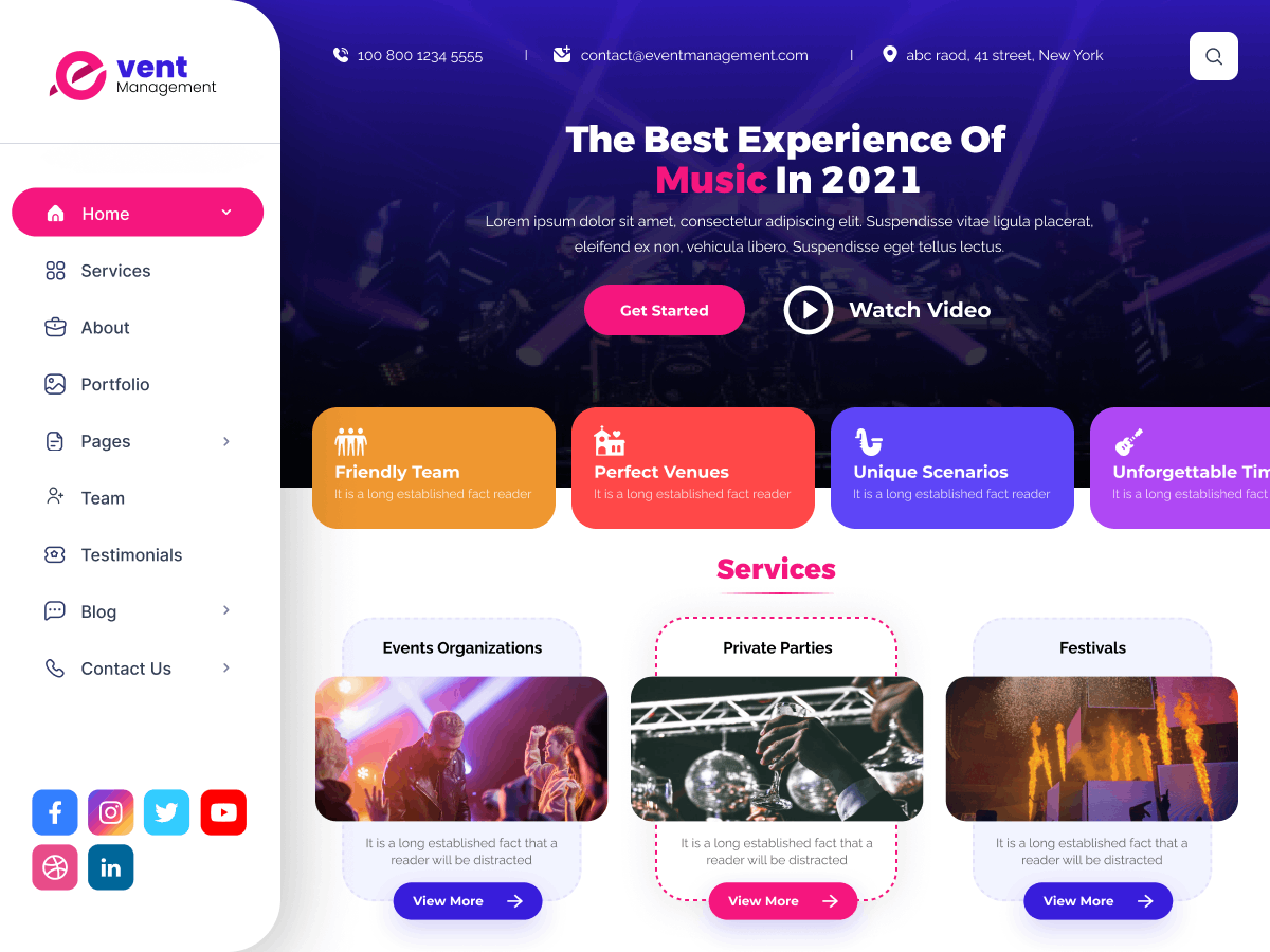 Conference Event Planner theme screenshot