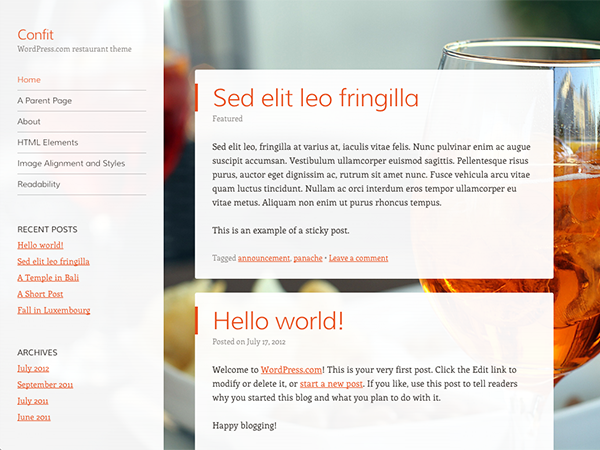 Confit theme screenshot