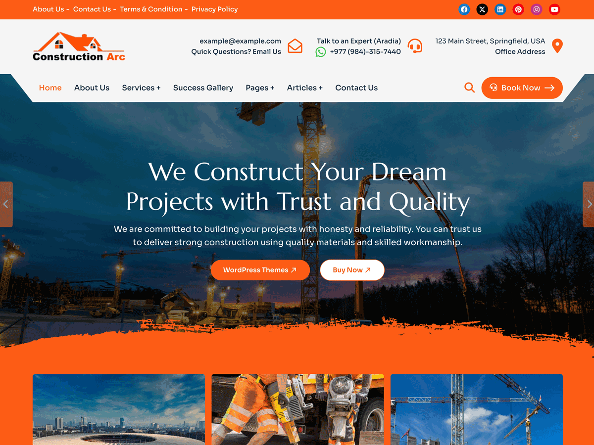 Construction Arc theme screenshot