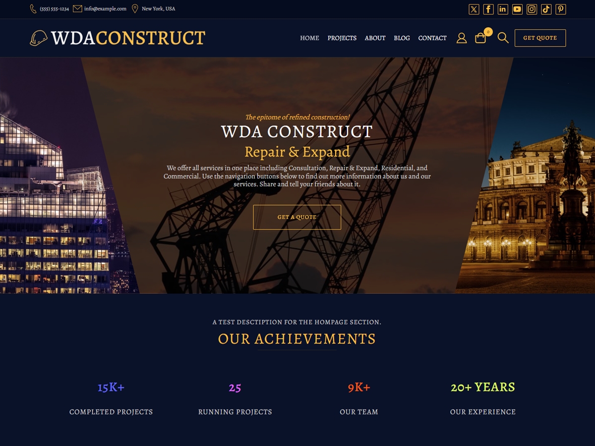 Construction Company WDA theme screenshot