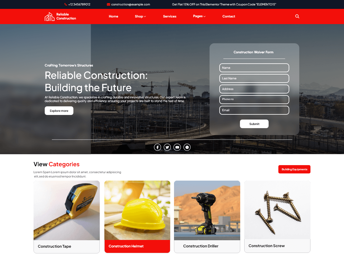 Construction Contractor theme screenshot