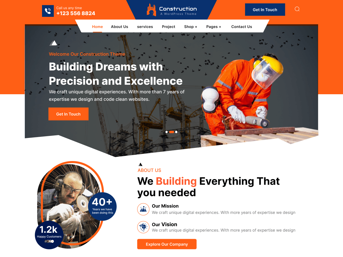 Construction Demolition Services theme screenshot