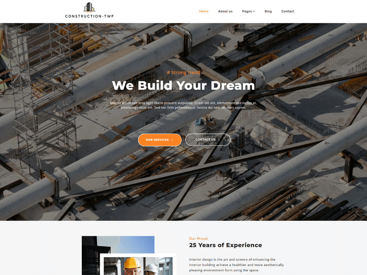 Construction Elementor theme screenshot