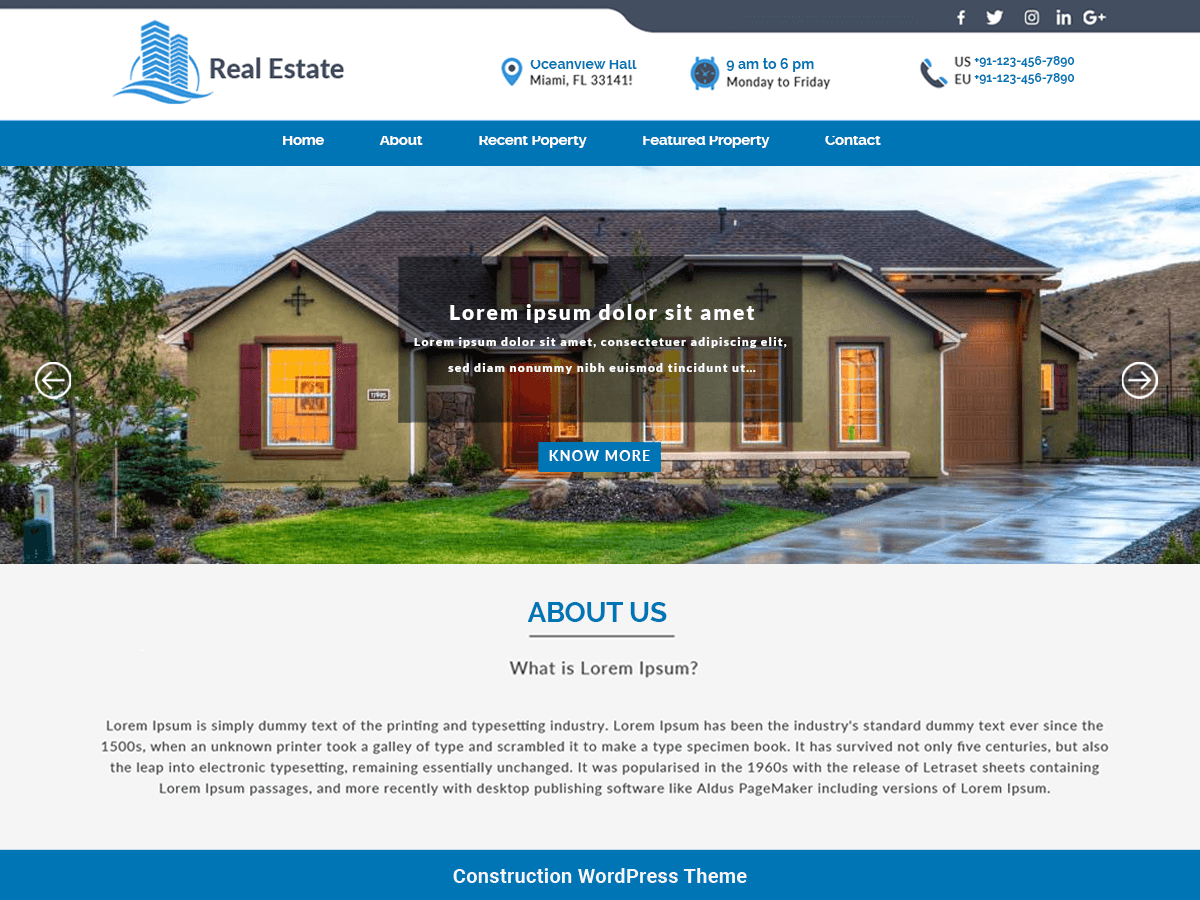 Construction Realestate theme screenshot