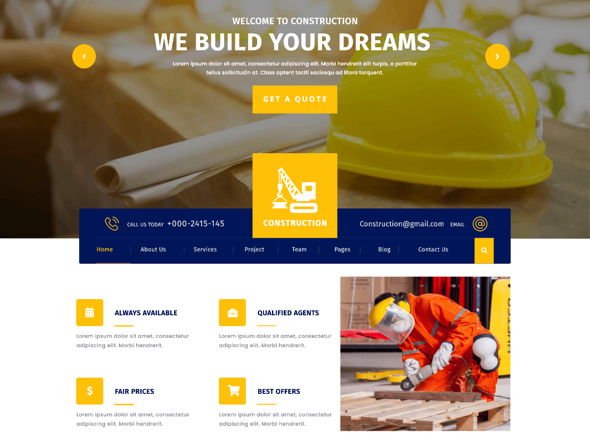 Construction Renovation theme screenshot