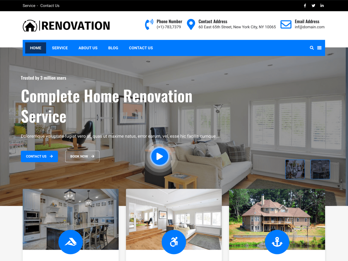 Construction RenovationX theme screenshot