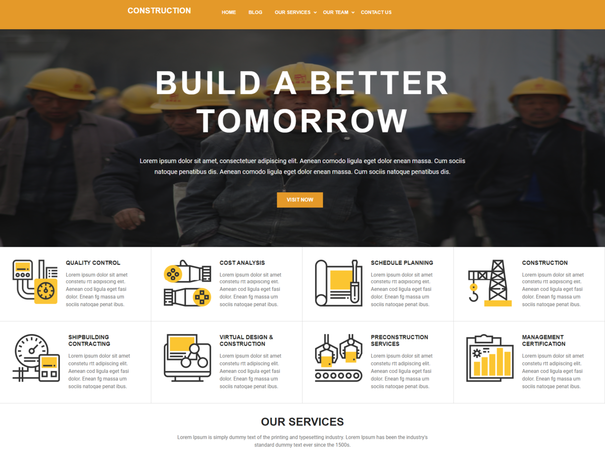 Construction Sites theme screenshot