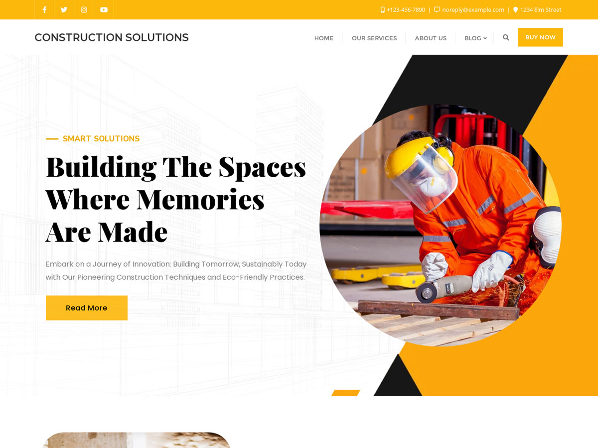 Construction Solutions theme screenshot