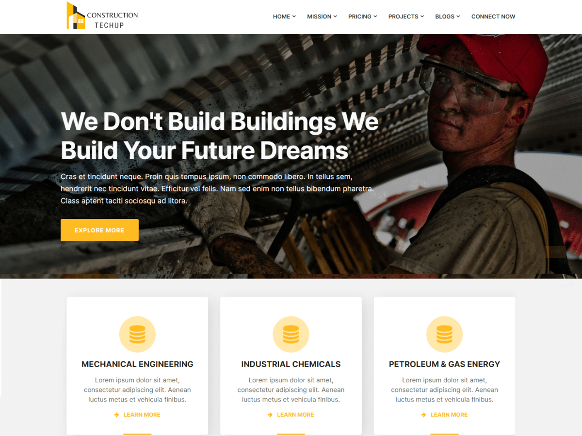 Construction Techup theme screenshot