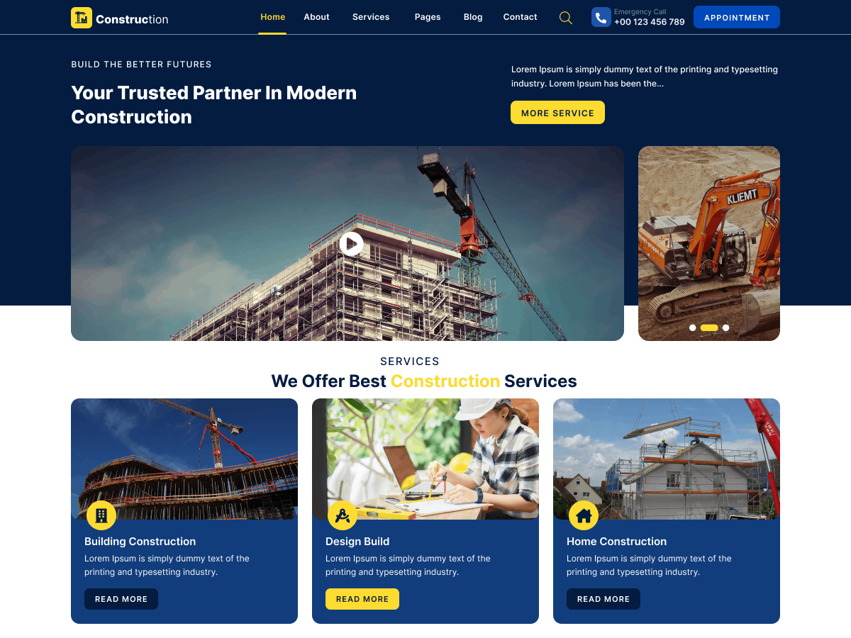 Construction Works theme screenshot