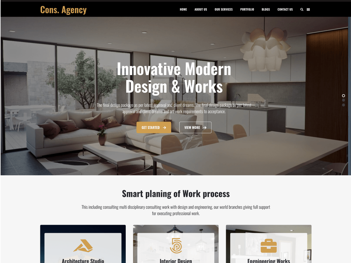 Constructions Agency theme screenshot