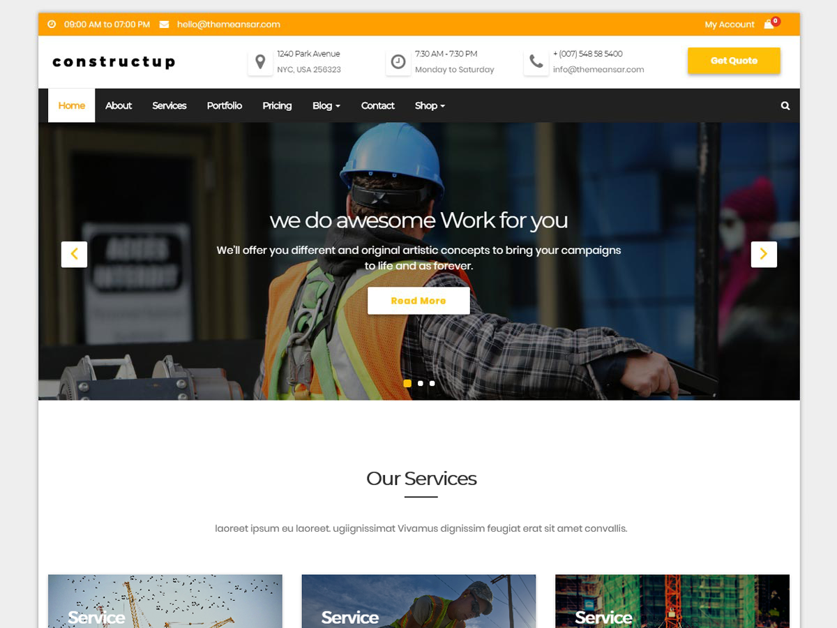Constructup theme screenshot
