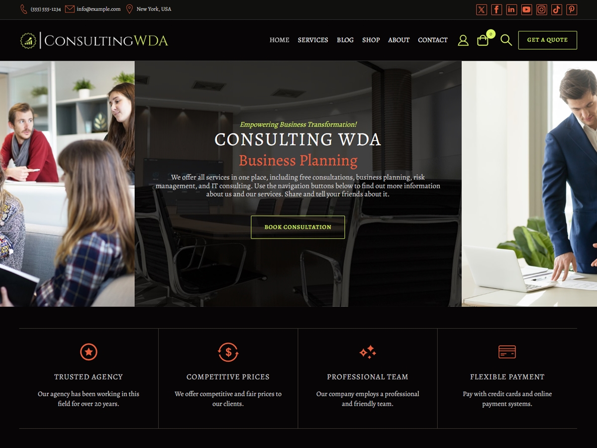 Consulting Services WDA theme screenshot