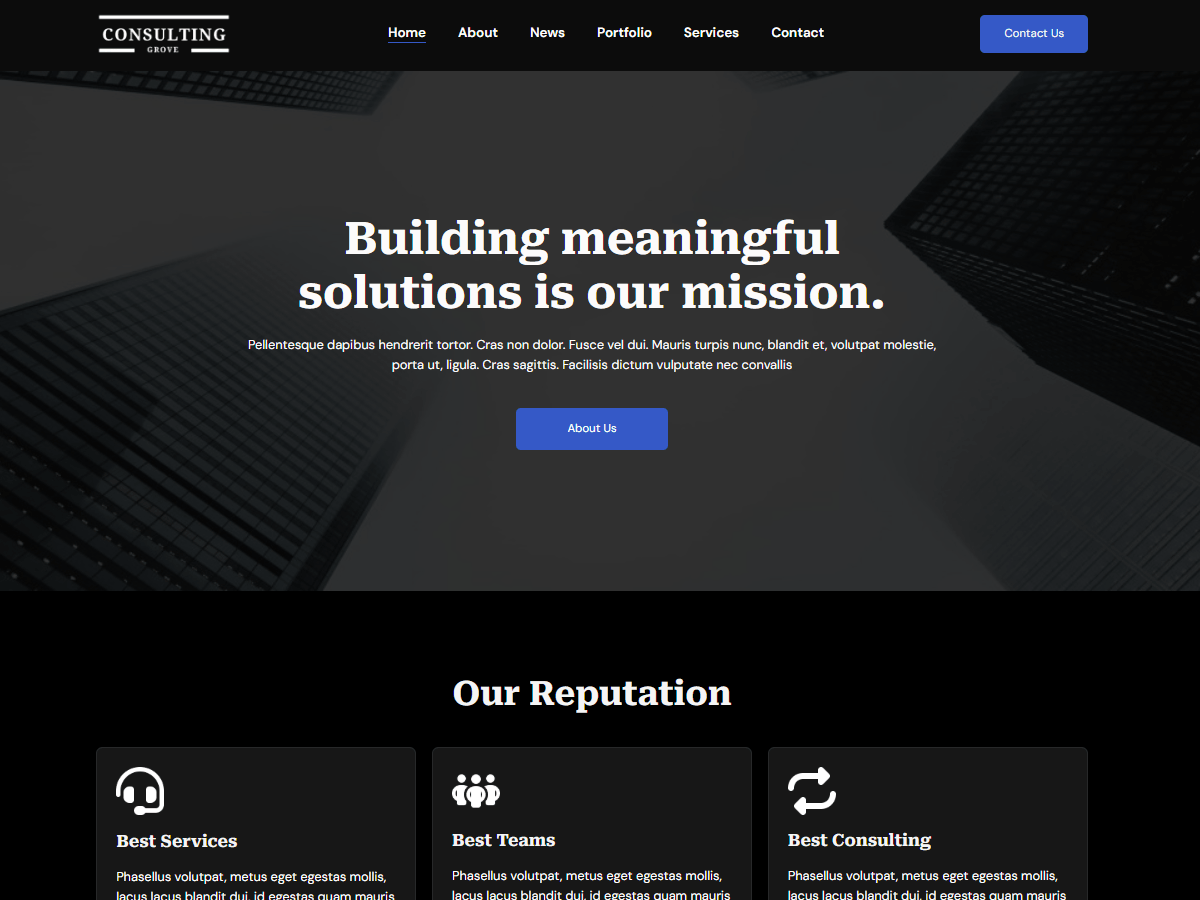 ConsultingGrove Dark theme screenshot