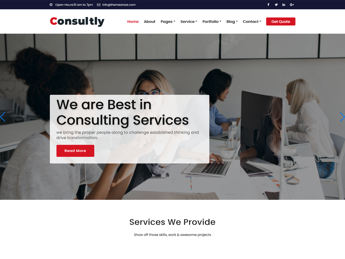 Consultly theme screenshot