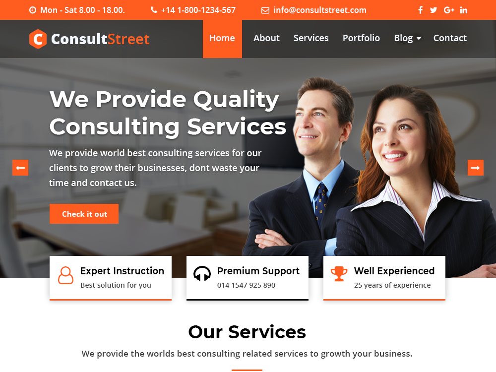 ConsultStreet theme screenshot