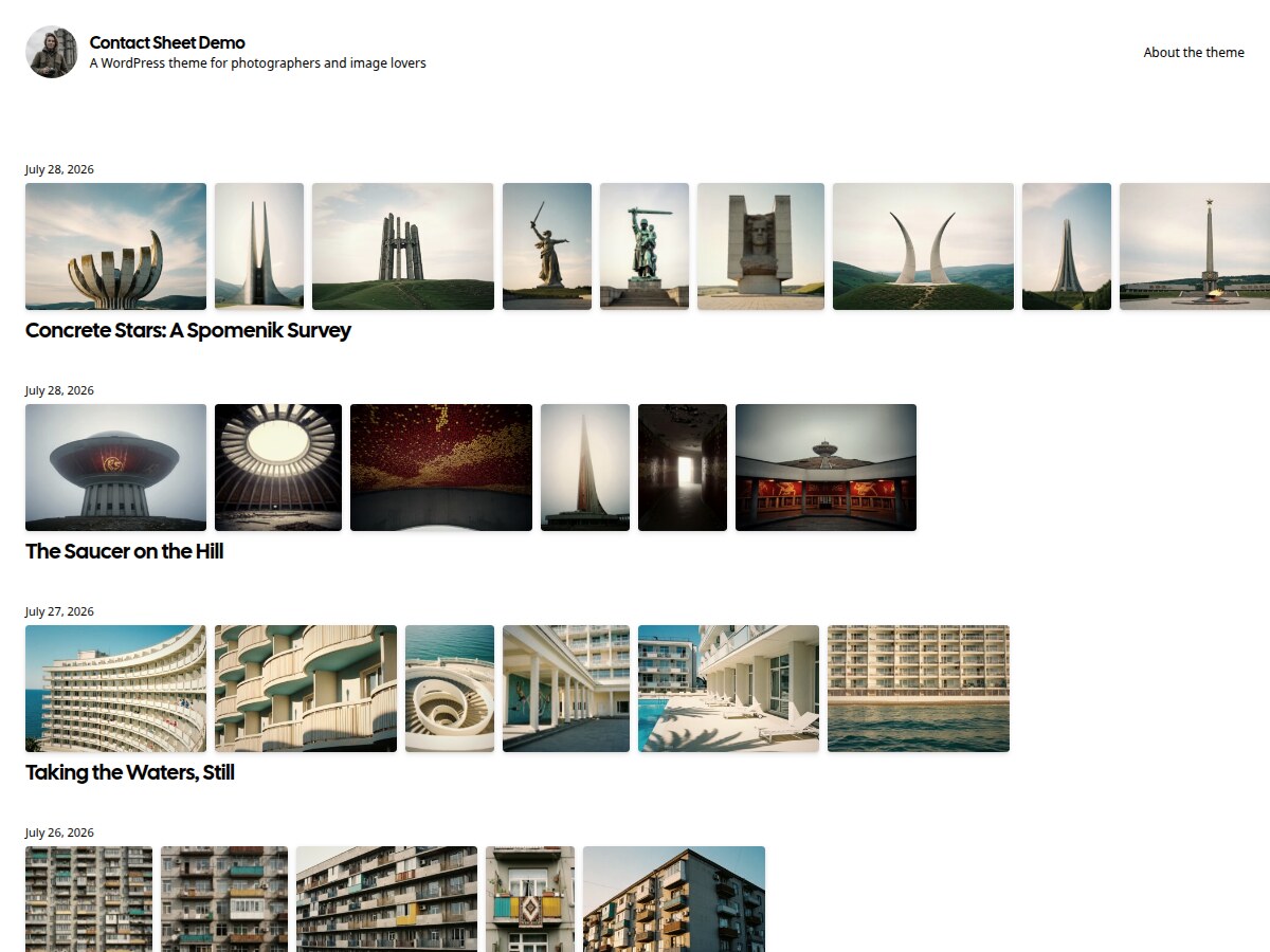 Contact Sheet theme screenshot