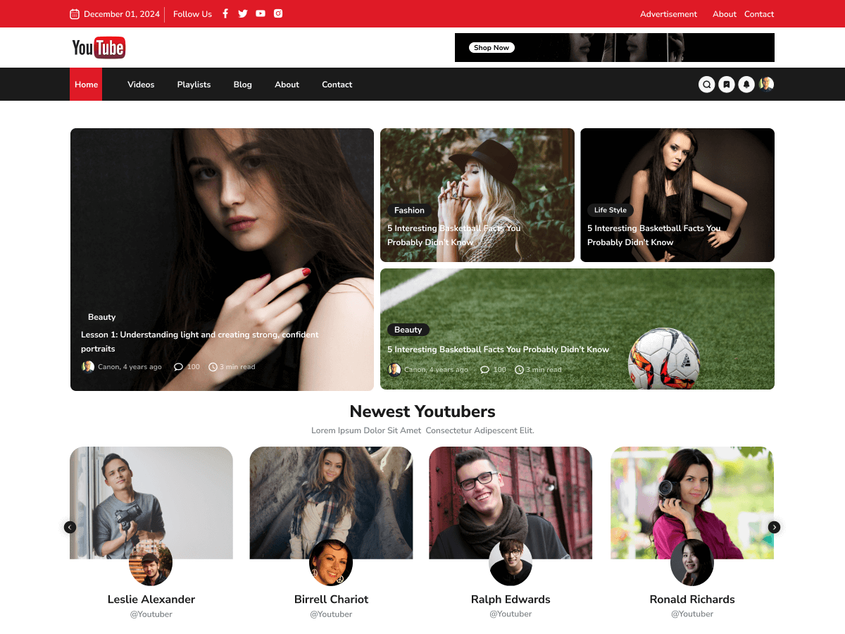 Content Creator theme screenshot