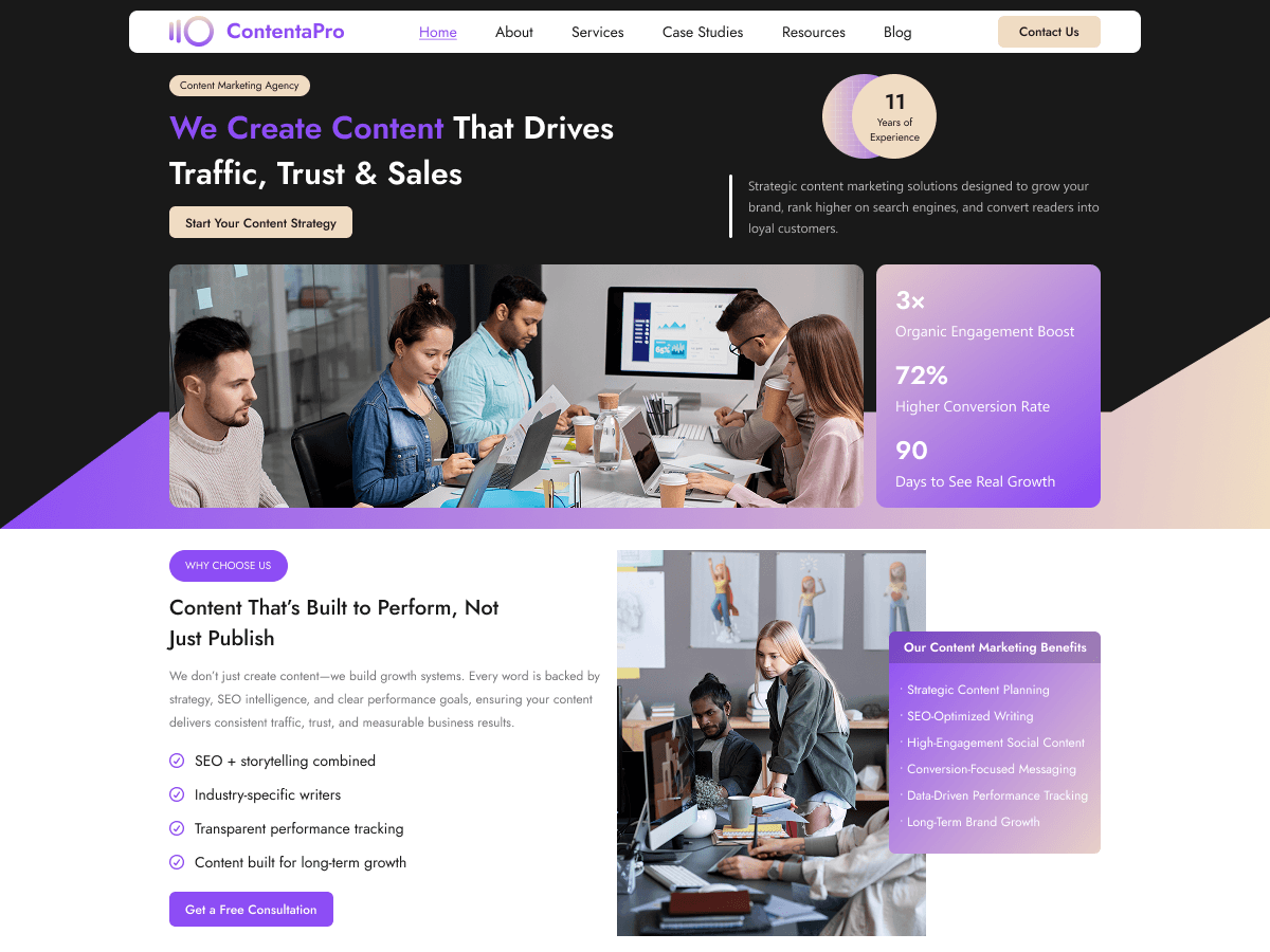 Content Marketing Agency theme screenshot