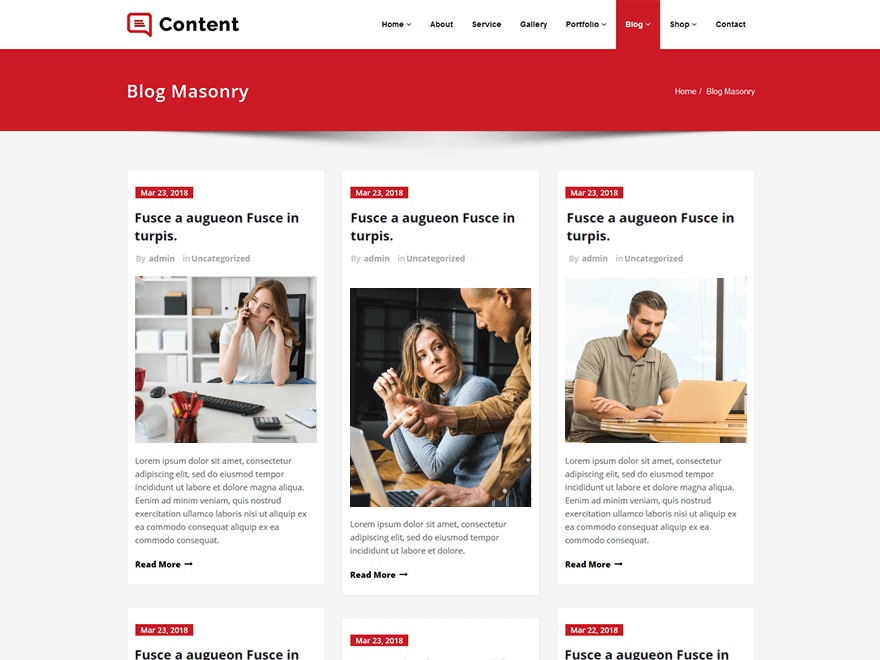 Content theme screenshot