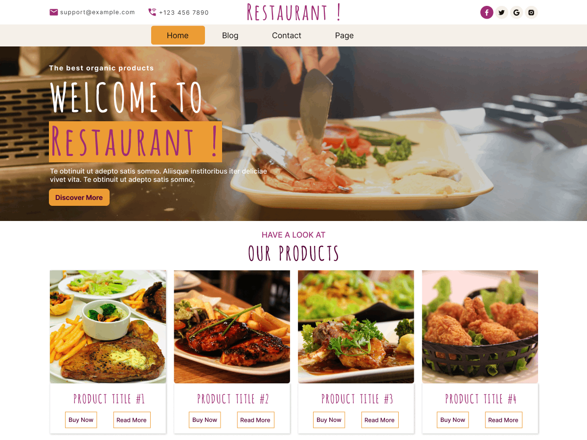 Continental Restaurant theme screenshot