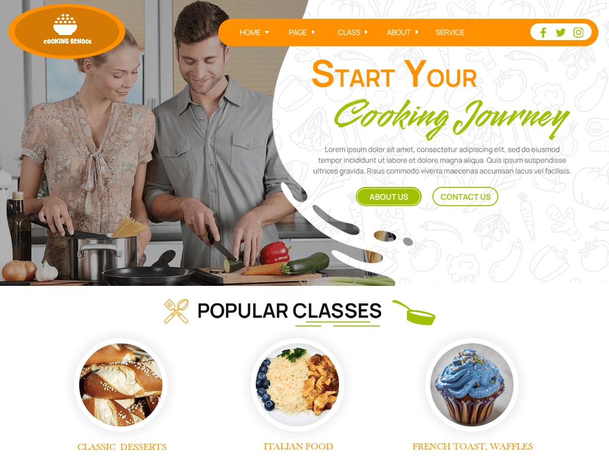 Cooking Classes theme screenshot
