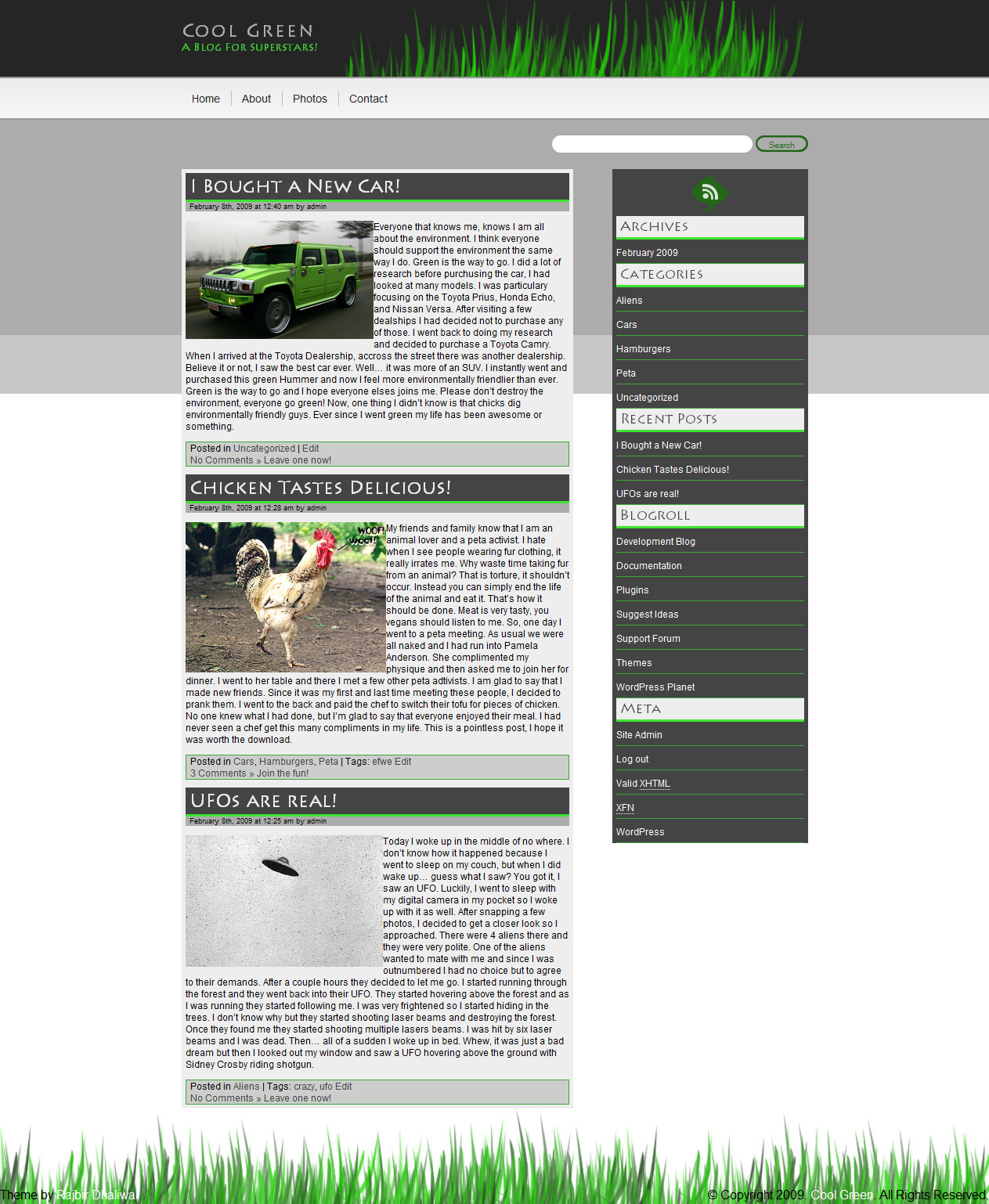 Cool Green theme screenshot