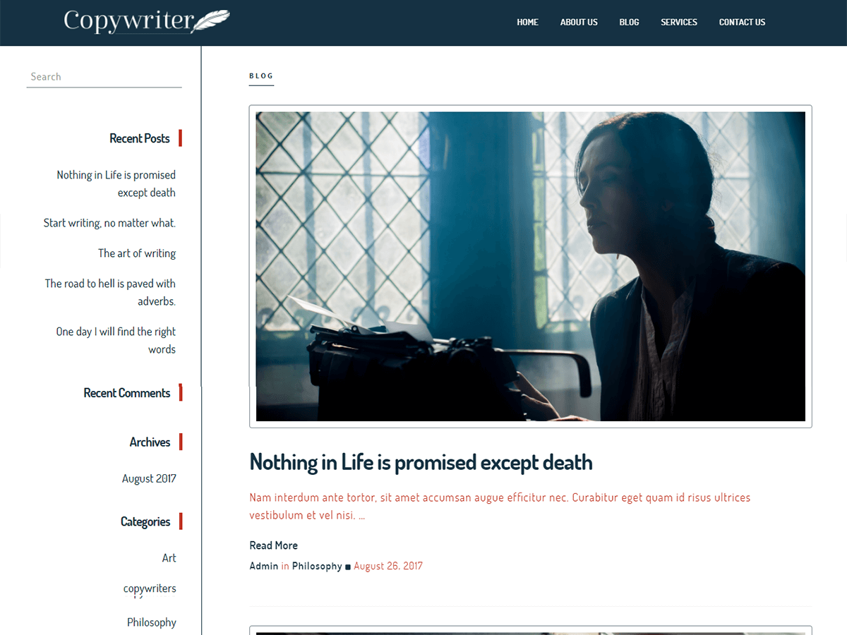 Copywriter theme screenshot