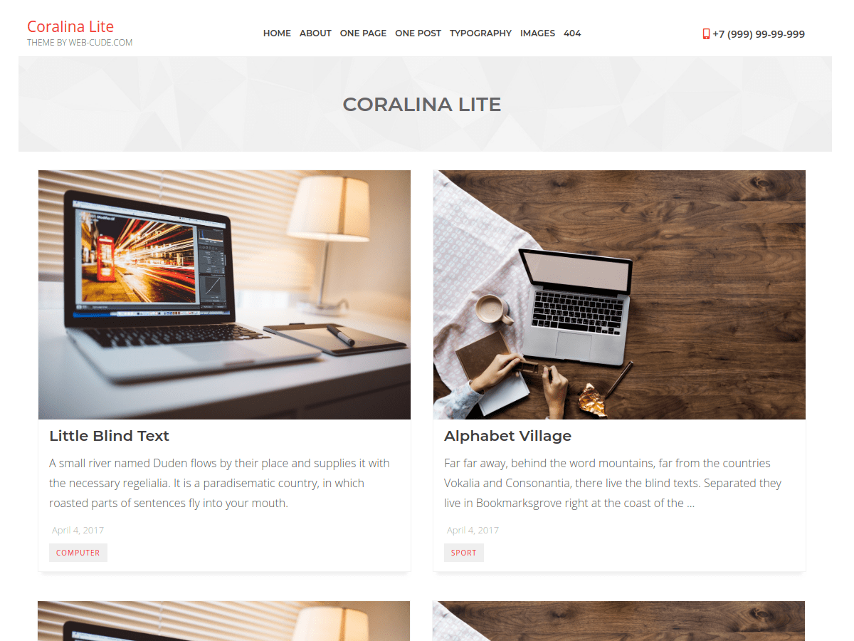 Coralina Lite theme screenshot